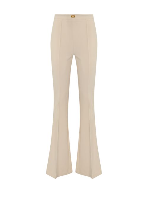 Pantalone in crepe a zampa Burro Elisabetta Franchi | PA07951E2193